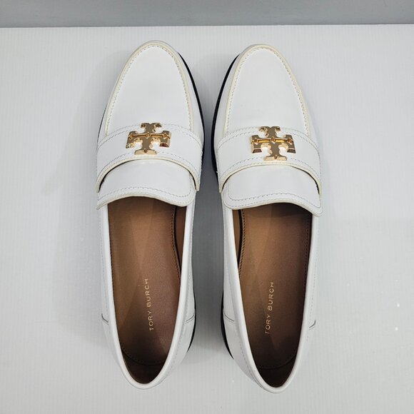 Tory Burch Everly Mini Loafer Womens 10.5 White Leather Chunky Platform Lug Sole - Picture 12 of 16
